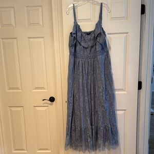 Elegant Light Blue Lace Dress